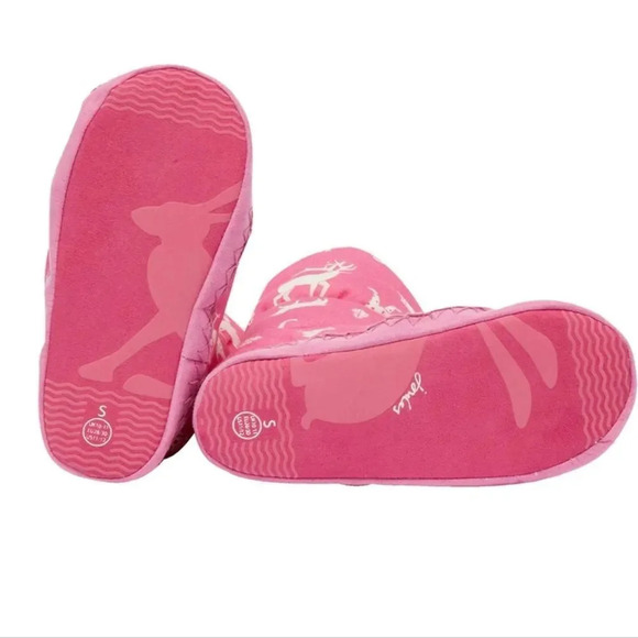 Joules Girls pink animal print Padabout Slipper Sock size xlarge 4-5 - Picture 5 of 8